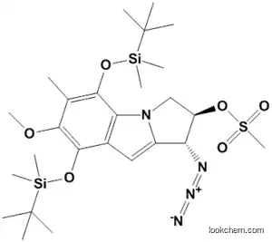 Molecular Structure of 172517-01-0 (1H-Pyrrolo[1,2-a]indol-2-ol,1-azido-5,8-bis[[(1,1-dimethylethyl)dimethylsilyl]oxy]-2,3-dihydro-7-methoxy-6-methyl-, methanesulfonate (ester), (1R,2R)-rel-)